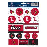 Die Cut Vinyl Sticker Sheet Louisville Cardinals 