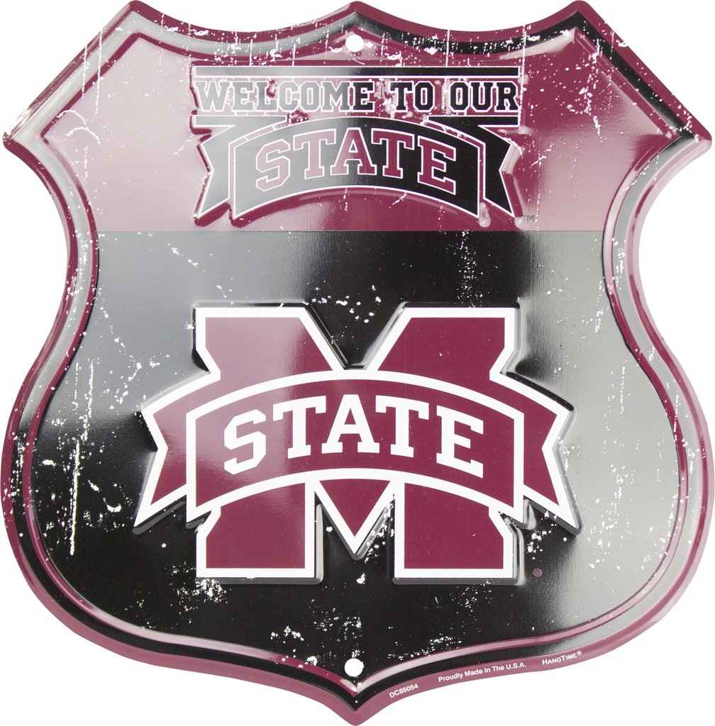 Metal Shield 11"x11" Mississippi State Bulldogs