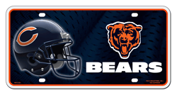 Metal License Plates Chicago Bears  