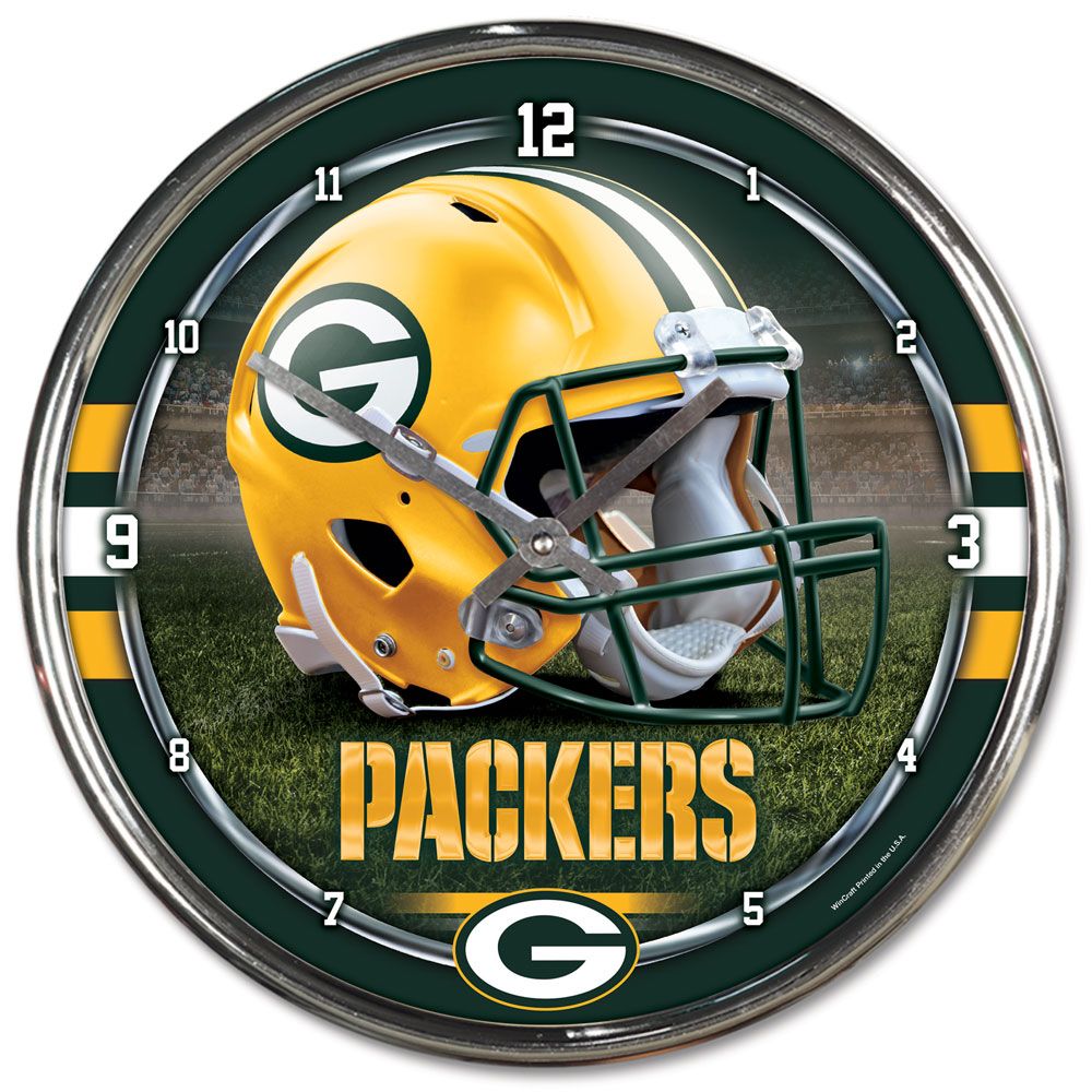 Chrome Wall Clock Green Bay Packers Ramsons Imports