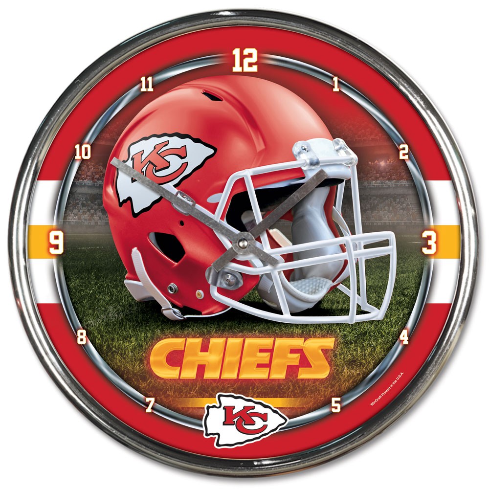 Chrome Wall Clock Kansas City Chiefs Ramsons Imports