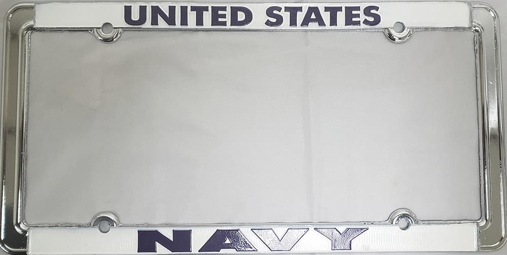 Metal License Plate Frame US Navy   