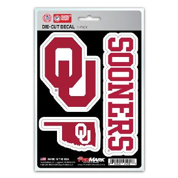 Die-cut Decal 3pack Oklahoma Sooners