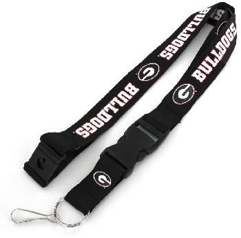 Lanyard Keychain Georgia Bulldogs Black