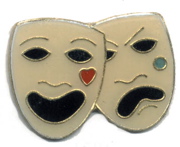 Lapel Pin Happy/Sad Theatre Masks 