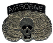 Lapel Pin Airborne w/ skull & wings 
