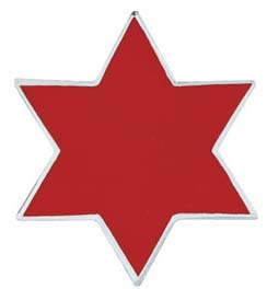 Lapel Pin  Red 6 point Star