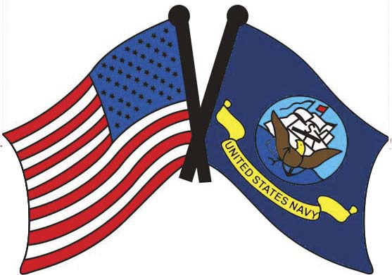 Lapel Pin USA and Navy Flag 