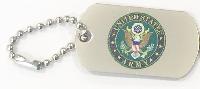 Lapel Pin US Army Dog Tag with Chain 