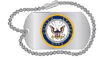 Lapel Pin US Navy Dog Tag with Chain 
