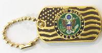 Lapel Pin US Army with USA flag Dog Tag with Chain 
