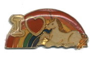 Lapel Pin Rainbow I Love Unicorns 