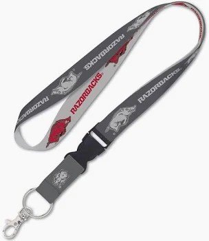 Lanyard Keychain Arkansas Razorbacks Charcoal