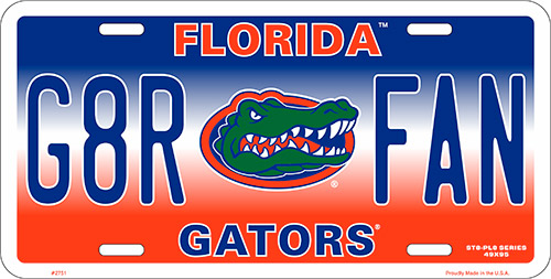 Metal License Plates Florida Gators  