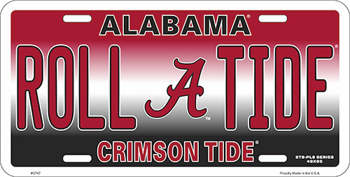 Metal License Plates Alabama Crimson Tide 