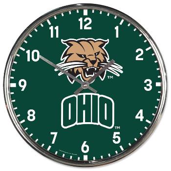 Chrome Wall Clock Ohio University Bobcats