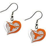 Earrings Swirl Heart Shaped Texas Longhorns