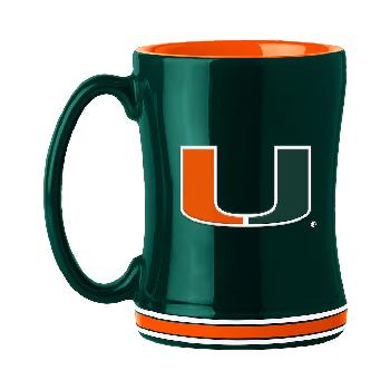 Ceramic Coffee Mug Relief Mug 14oz Miami Hurricanes 