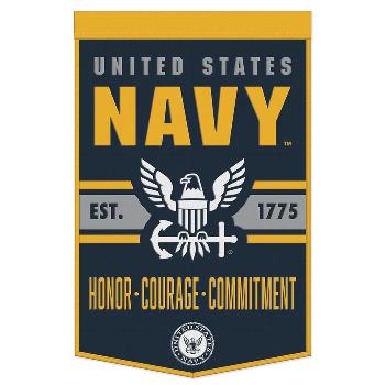 Wool Banner Football Celebration  24" X 38" U.S. Navy