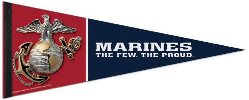 Roll Up Pennant 12"x30" US Marines Logo  
