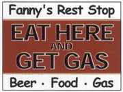 Tin Sign Smiley's Rest Stop Eat Here Get Gas 