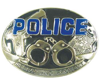 Belt Buckle Police We Serve & Protect