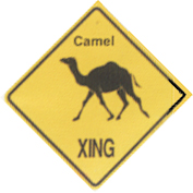 Plastic Crossing Sign Camel