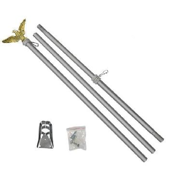 Flag Pole Set  Silver 