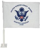 Car Window Flag  Double Sided US Coast Guard  Knitted  