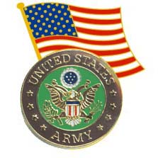 Lapel Pin US Army Emblem & American Flag 