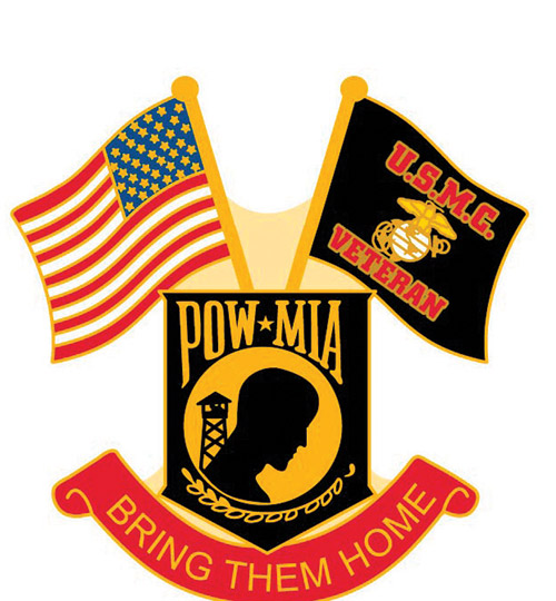 Lapel Pin USMC USA Flag W/POW Logo  