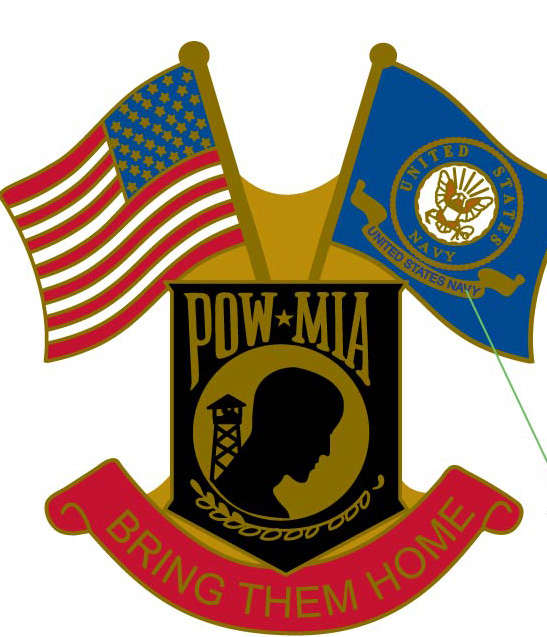 Lapel Pin US Navy USA Flag w/POW Logo  
