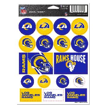 Die Cut Vinyl Sticker Sheet Los Angeles Rams