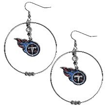 Earrings Large Hoop W/Stone Team Logo Tennessee Titans  