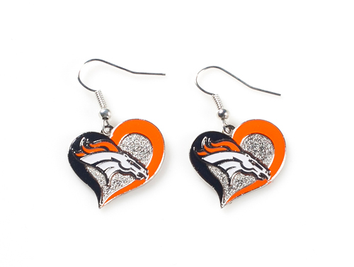 Earrings Swirl Heart Shaped Denver Broncos   