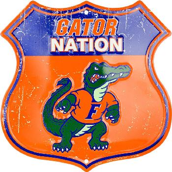 Metal Shield 11"x11" Florida Gators 