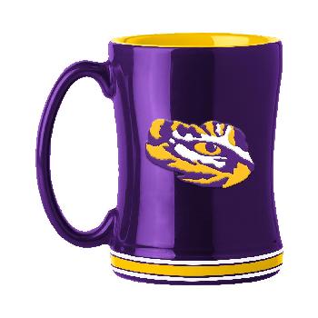 Ceramic Coffee Mug Relief Mug 14oz Louisiana State Tigers