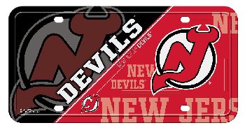 Split Design Metal License Plates New Jersey Devils