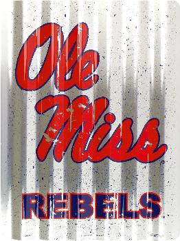 Corrugated Metal Sign 11.5"x18"  Misssissippi Ole Miss