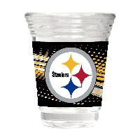 Shot Glass 2oz Metallic Graphics Pittsburgh Steelers 