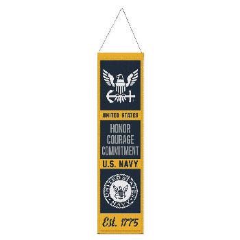 Wool Banner MilitaryEvolution  8" X 32"  US Navy