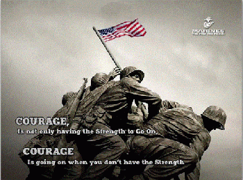 Metal Embossed Sign 12x17 Rolled Edge Marines Courage