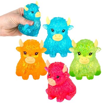 3" Squeezy Sugar Glitter Highland Cow